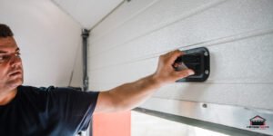 A technician providing local garage door repair services in Simcoe County